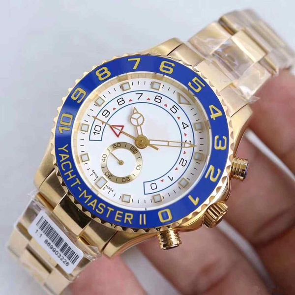 

automatic mechanical stainless steel 18k gold sapphire 116688-78218 bracelet blue matte black ceramic yatch ii men's wristwat, Slivery;brown