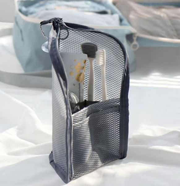 

10pcs women eva plain mesh waterproof toothbrush travel protable cosmetic bag