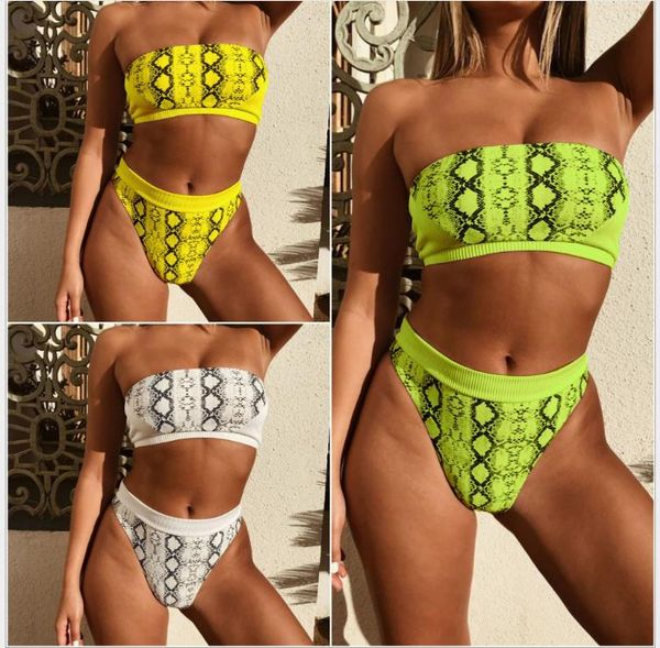 

women's european and american swimwear serpentine stitching special cloth swimwear bikini