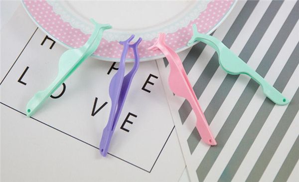 

new health plastic eyelashes extension tweezers auxiliary clamp clips practice beauty eye lash makeup tools