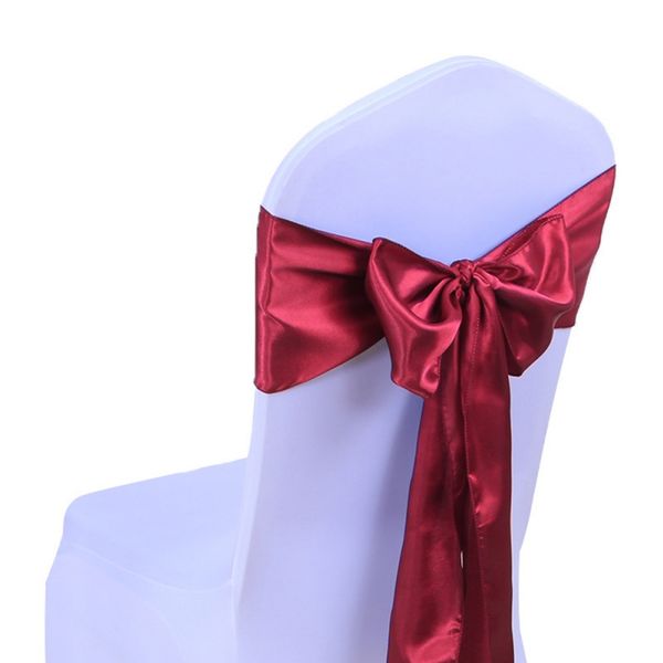

25pcs satin chair sashes bows chairs cover ribbons for wedding birthday party decorations