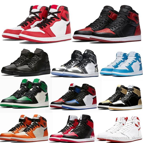 

jumpman 1 basketbal shoes athletics shoe for women men sports torch hare game royal pine green court with box 36-47 size