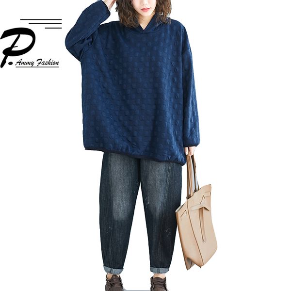

hooded plus size bawting sleeve padded cotton jumper sweatshirts 2019 women thickened cotton solid hoodies casual loose pullover, Black