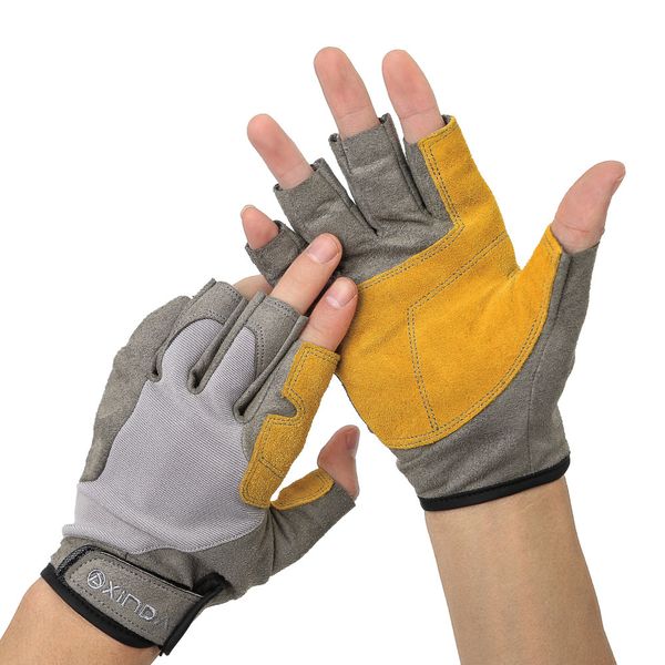 

outdoor sports male half finger non-slip wear-resistant climbing gloves mountaineering fitness protective equipment training, Blue;gray
