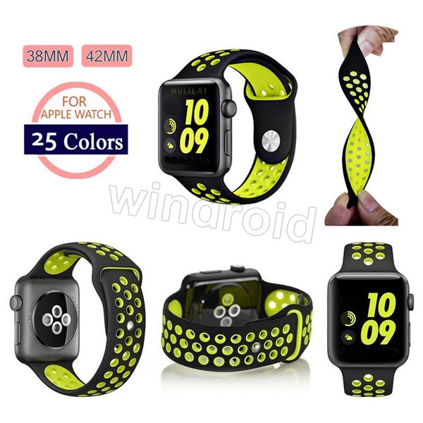 

Hole loop trap replacement ilicone wri t bracelet port band trap for apple watch wri tband iwatch 38mm 42mm 25 color with opp bag
