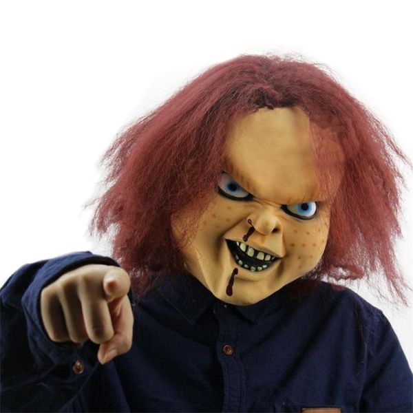 

cute masquerade masks halloween mask scary play latex realistic crazy rubber creepy party mask halloween costume prop chucky mask new