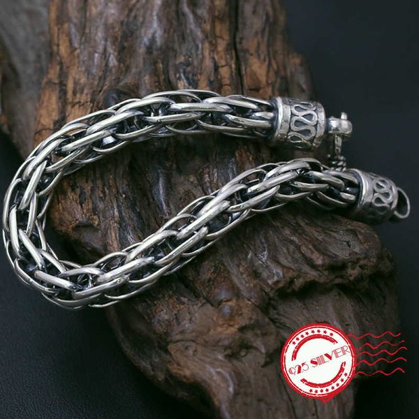 

other bracelets s925 sterling silver men's bracelet personality fashion classic jewelry retro weaving dragon scales modeling 2021 gift, Golden;silver