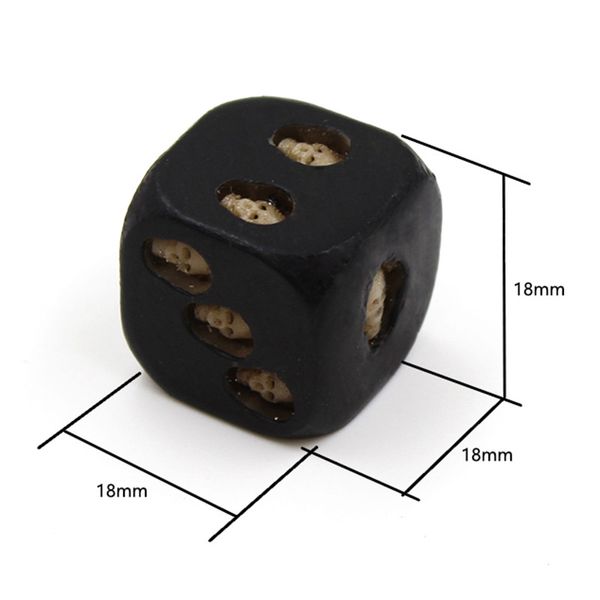 

5pcs/set new black 6 sided dice round corner skull dices 18x18mm playing table game entertainment supplies for party game