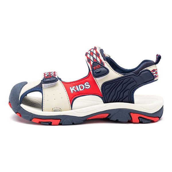 

kids anti-collision sandals boy anti-slippery soft bottom sandals summer comfortable wild breathable sports shoes for student, Black;red