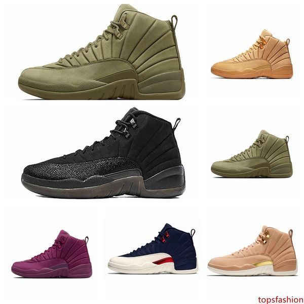 

высокое качество 12s мужская баскетбольная обувь новые баскетбольные туфли 12 бордо темно серый грипп игра 12s мужские женские тренеры zapat