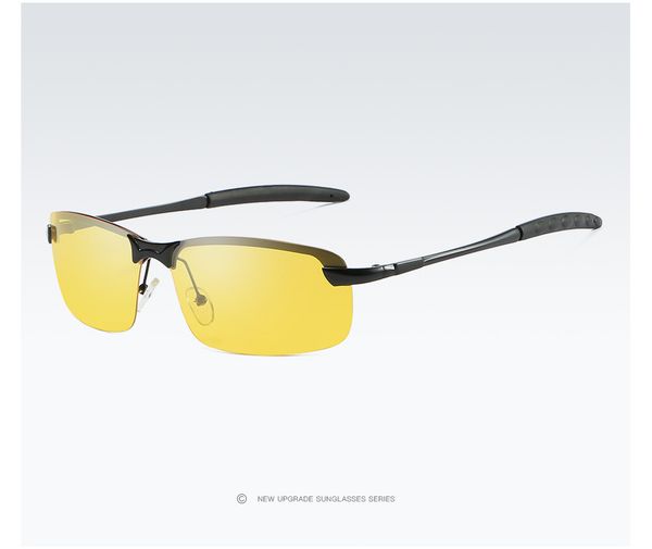 

night vision anti-glare polarized glasses driving metal frame uv protection eyeware