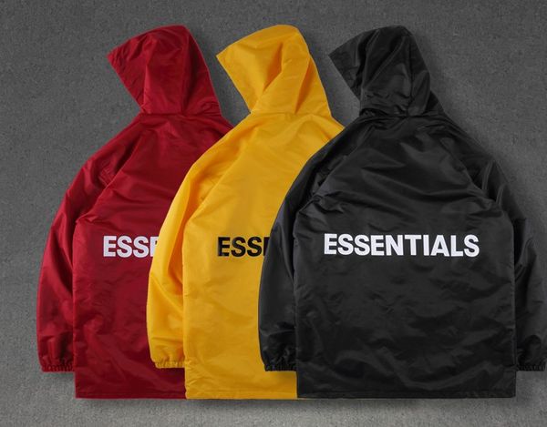 

3 colors mens designer jackets fashion windbreaker high street fog essentials hoodie casual hooded jackets outwear s-xl, Black;brown