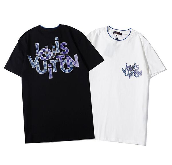

2020 new loui vuitto t-shirt men's and women's t-shirt short sleeve garland plus large size couple unlined black white t-shirt tee