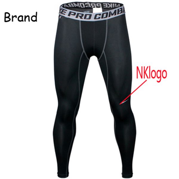 

2019 men pro combat athletic skinny compression basketball training tp legging run gym track sport tight pants, Black