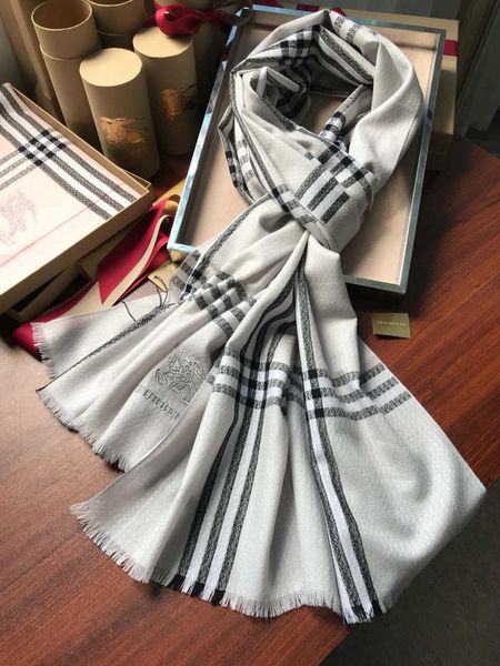 

new arrived designer scarf for mens womens stylish luxury shawl scarf cashmere scarves size 220cmx70cm 3 color options with box, Blue;gray