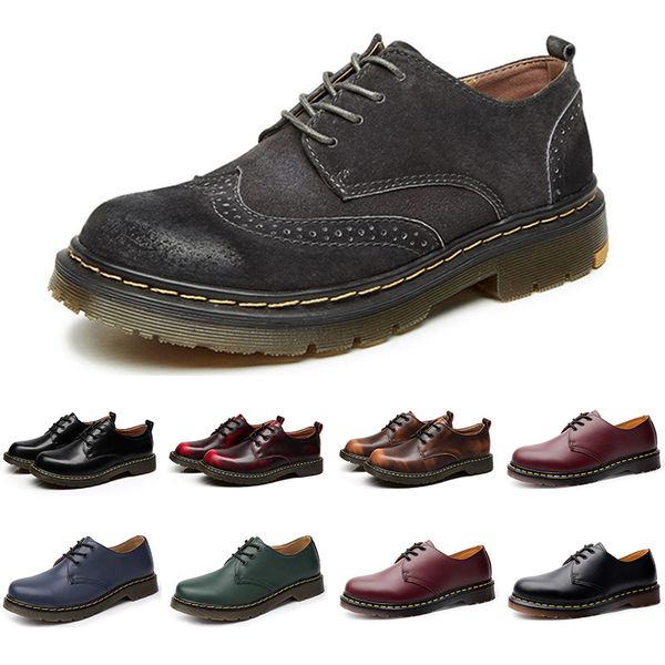 

2020 designer casual shoes men leather black white blue brown business fashion platform flat party mens trainers sneaker size 38-45 color9