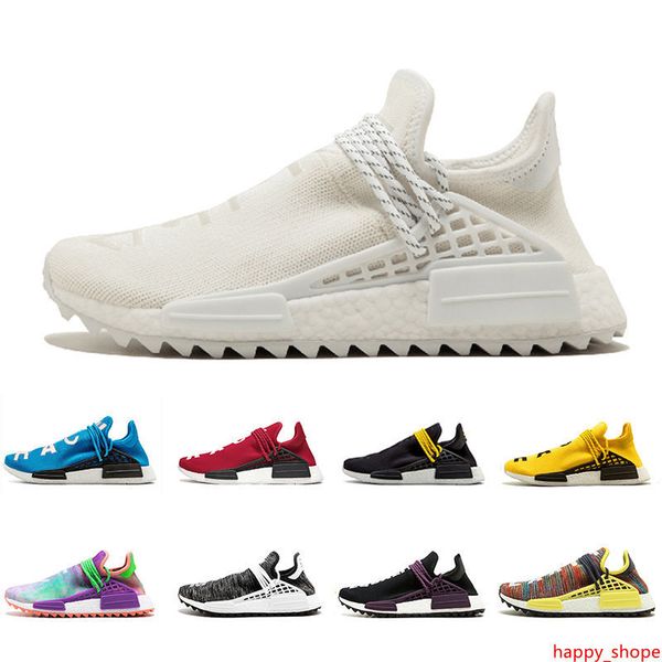 

blank canvas nmd human race men women running shoes hu pharrell williams nerd black yellow equality red white mens trainer sports sneakers