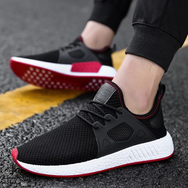 

2019 popular casual shoes for men fashion comfortable brand breathable male shoes gray red black sneakers
