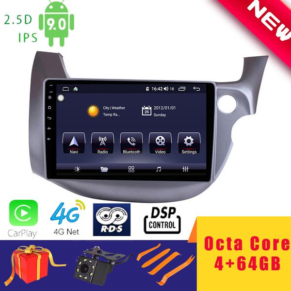 

10.1" android 9.0 car multimedia player stereo for fit fit city rhd 2008~2013 head unit octa core dsp 2.5d+ips 4g carplay car dvd