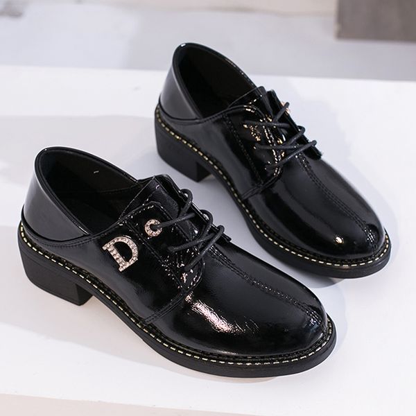 

2020 new black flats fashion casual lace up pu leather shoes women oxford comfort boat shoes loafers women beige mujer
