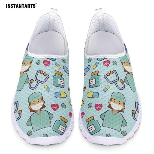 

instantarts summer nursing shoes life saver woman slip on sneakers soft ladies nursing flats spring comfort loafers, Black