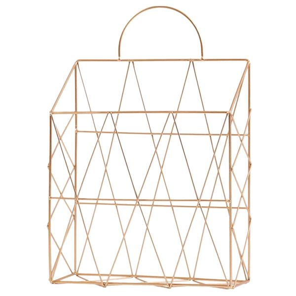 

magazine holder hanging wall mounted newspaper periodical book document file organizer basket metal shelf storage container disp