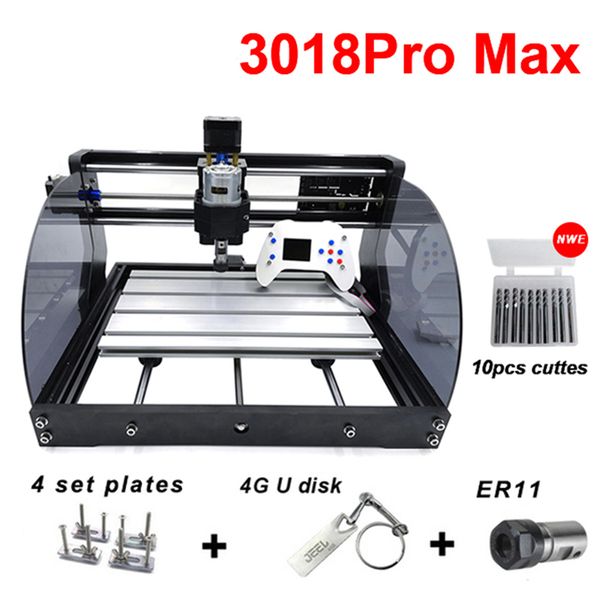 

cnc 3018pro max mini diy grbl laser engraving machine er11 with 500mw 2500mw 5500mw 15w pcb wood milling machine with offline