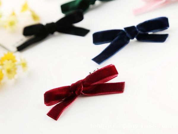 

500pcs girls hair clip bowknot hair accessories velvet barrette, Slivery;white
