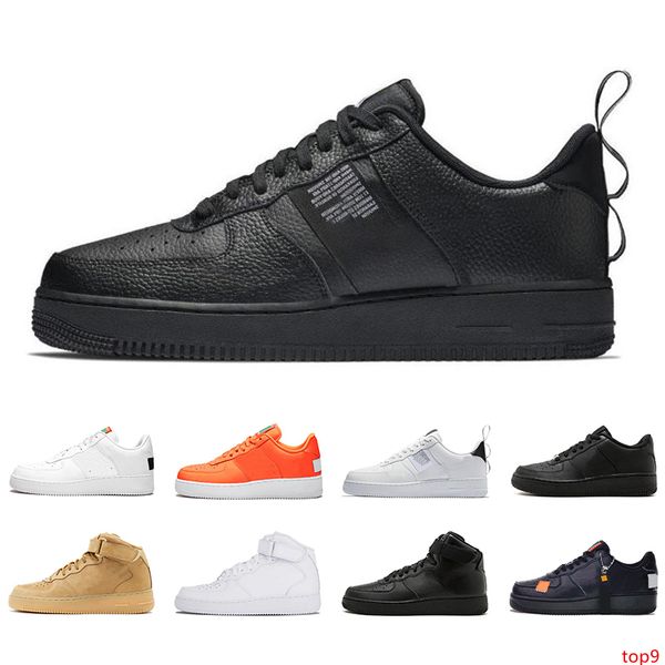 

2019 1 utility classic black white men women casual shoes red orange sports leisure high low cut wheat trainers chassures 36-45