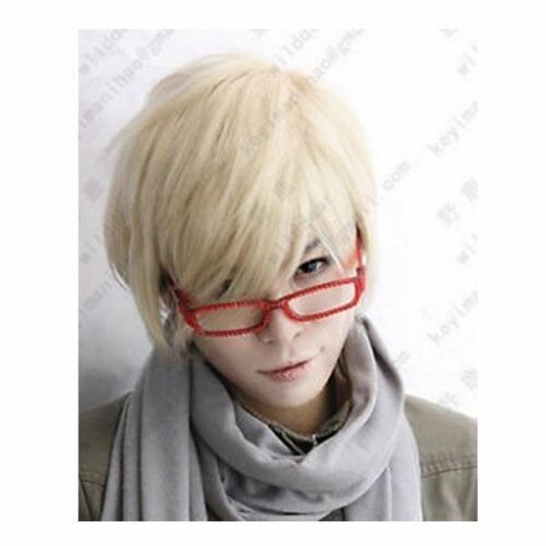 

rocking horse lght blonde hair wig short cosplay party wigs + gift hairnet, Black