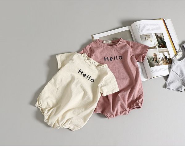 

baby kids designer clothes Romper Short Sleeve Letter Print Romper Clothes 100% cotton girl rompers 0-2T