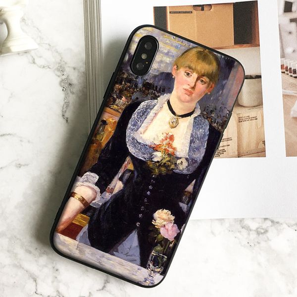

capa luxury bar painting phone case for iphone 11 pro xs max xr 8 7 6s plus 5 se case soft black tpu silicone cover.