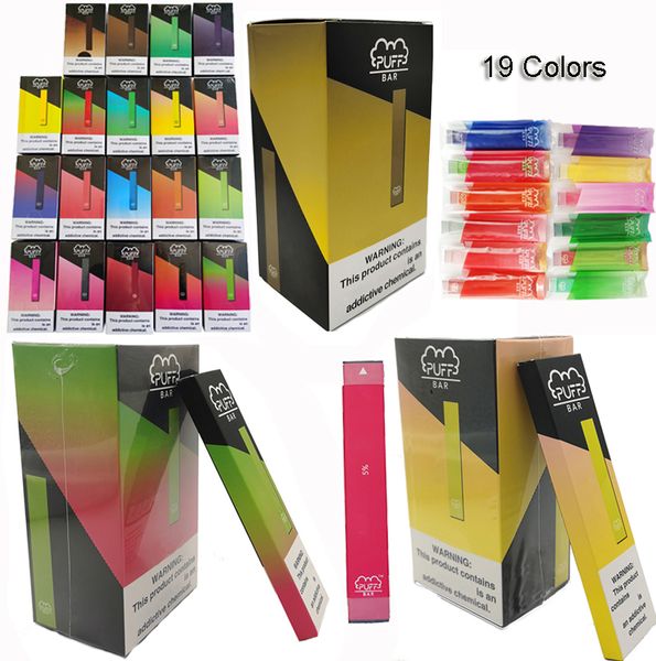 

Puff Bar Disposable Device Vape Pens Starter Kits 19 Colors 1.3ml Pods 280mAh Battery Empty Ecigs Kits Vaporizer without Security Code