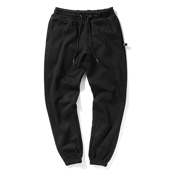 

зима 2018 tide бренда повседневные брюки мужчины мода простой шаровары хлопка удобные мужские флис sweatpants уличная брюки, Black