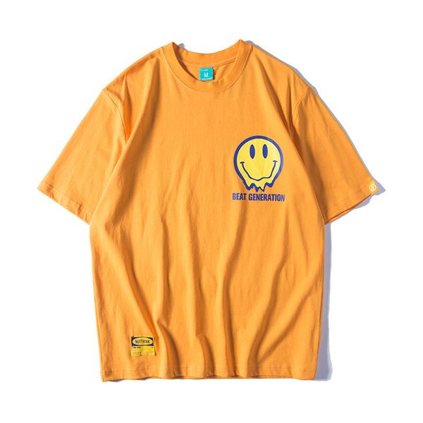 

европа и приток сша хип-хоп улица рыхлой футболки мужчин tide бренд чокнутого припуск вокруг шеи футболка, White;black