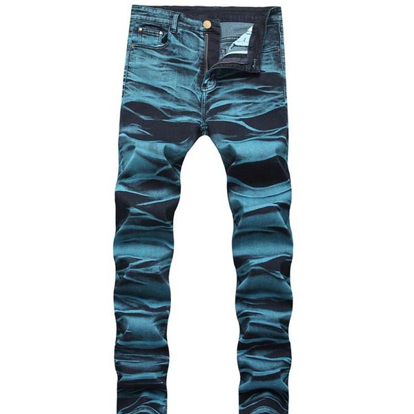 

mens designer jeans blue light washed zipper fly pencil jeans mid waist man pants fashion jeans