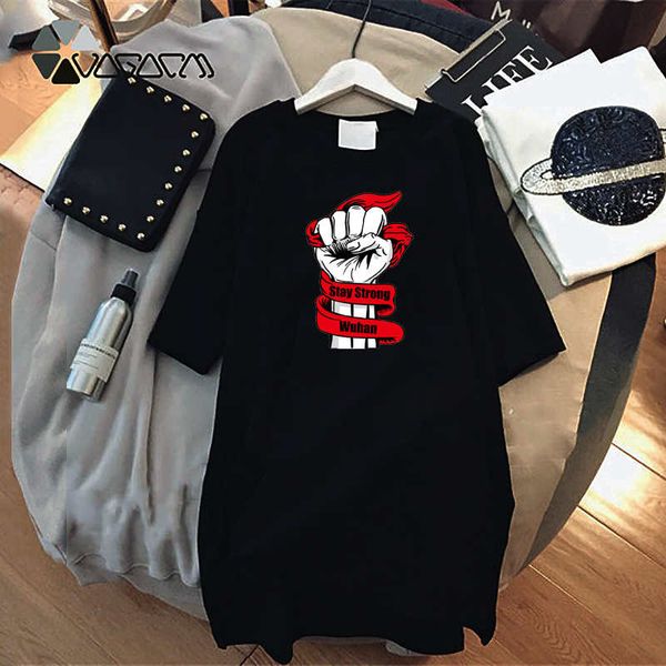 

fashion designer womens t shirt dresses 2020 new arrival women dress with stay strong wuhan letter printed tees dress d001a332, Black;gray