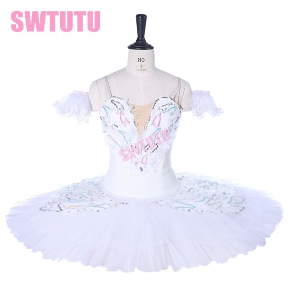 

performance art white swan lake professional ballet stage costume tutus pancake tutu bt9257, Black;red