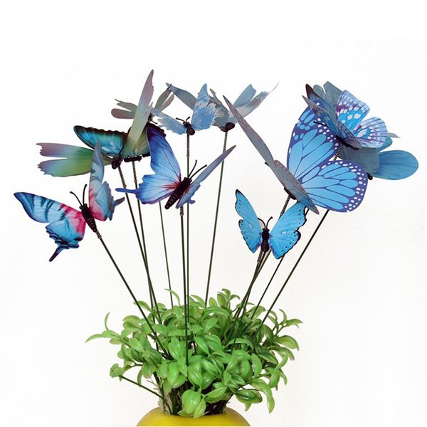 

12 pieces garden yard planter butterfly stakes lawn decor ornaments