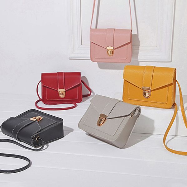 

small women pure color handbag pu leather crossbody bag women bag clutch messenger shoulder bags bolso mujer #t1p