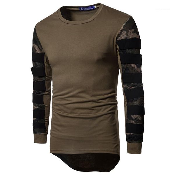 

long sleeved t shirts camouflage designer o-neck tees spring 19ss mens autumn, White;black