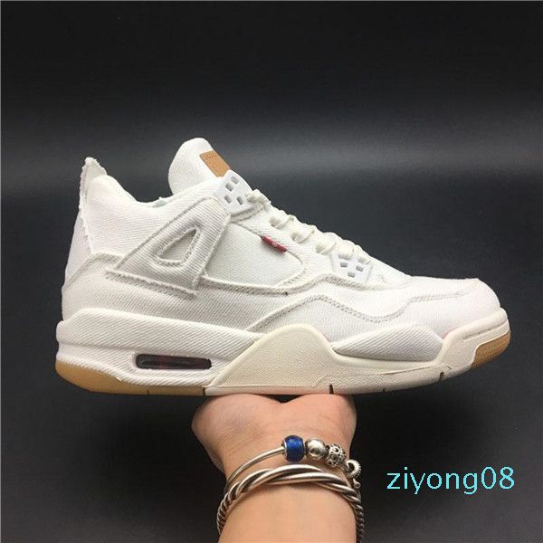 

with denim jeans travis white jean men iv 4s shoes black sports sneakers trainers basketball shoes z08
