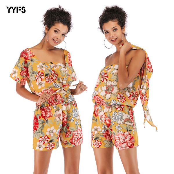 

2019 весной и летом женская мода шифон костюм внешняя торговля слово воротник печатных рубашка с короткими рукавами + шорты из двух частей, White