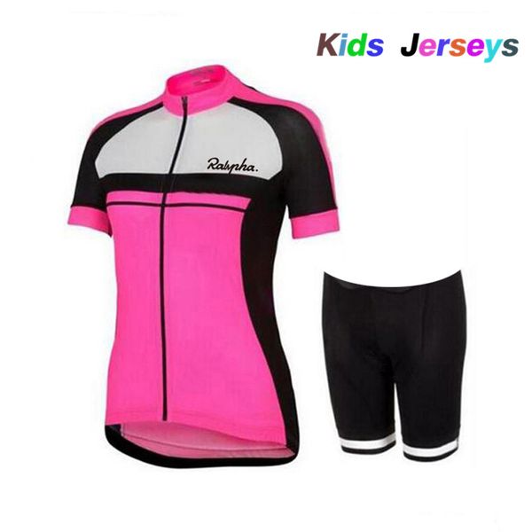 

2020 pink children ropa ciclismo bike clothing riding summer cycling jersey shorts padded road bicycle sportwear bike jersey, Black;blue