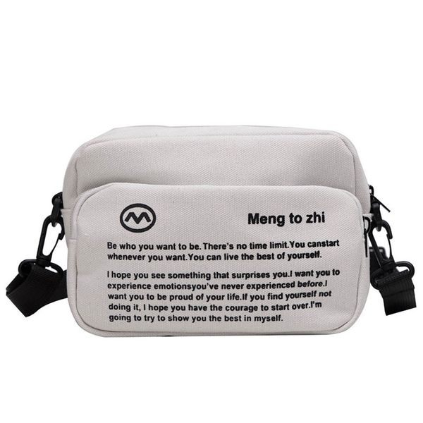 

personality fashion wild bag 2019 new letter canvas bag student shoulder girl casual messenger 1113#c