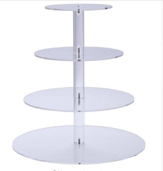 

4 four tier crystal clear acrylic round wedding cake stand cupcake tree cupcakes dessert tower cupcake stand for party