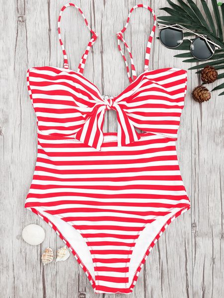 

роскошный дизайнер узелые бикини one piece купальники для женщин полосатый купальник 2019 сексуальное боди монокини леди пляж купальники куп