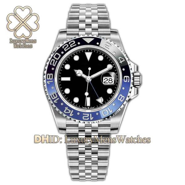 

master ceramic bezel mens watch glide lock clasp jubilee band automatic watch 126710blnr -0002 gmt mechanical stainless steel wristwatches, Slivery;brown