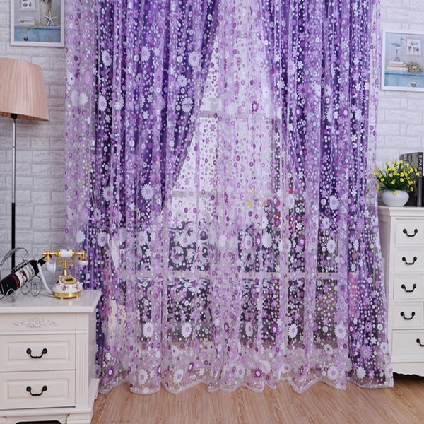 

1pc romantic small flowers window screening panel curtain for living room indoor balcony bedroom kitchen voile curtains