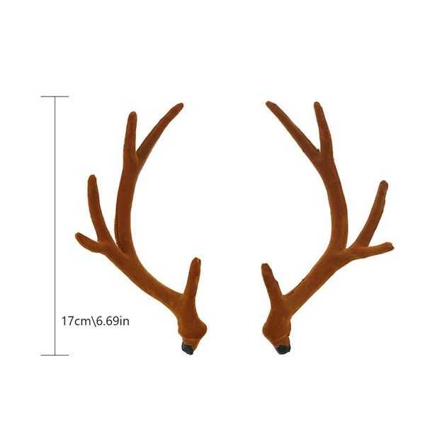 

pair simulation antlers headwear headband flocking artificial sika deer antlers diy accessories for christmas holiday party prop christmas d